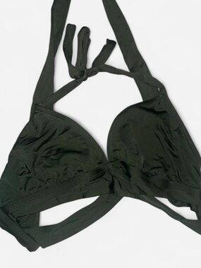 Dark Green Halter Bikini Top - Women's Swimwear
